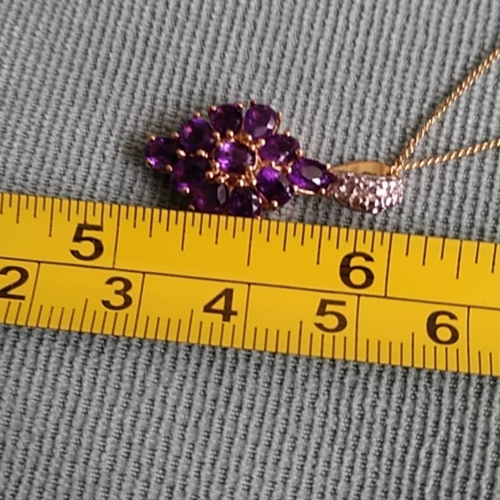💜💜LUSAKA AMETHYST PENDENT NECKLACE 💜💜 - Picture 3 of 5
